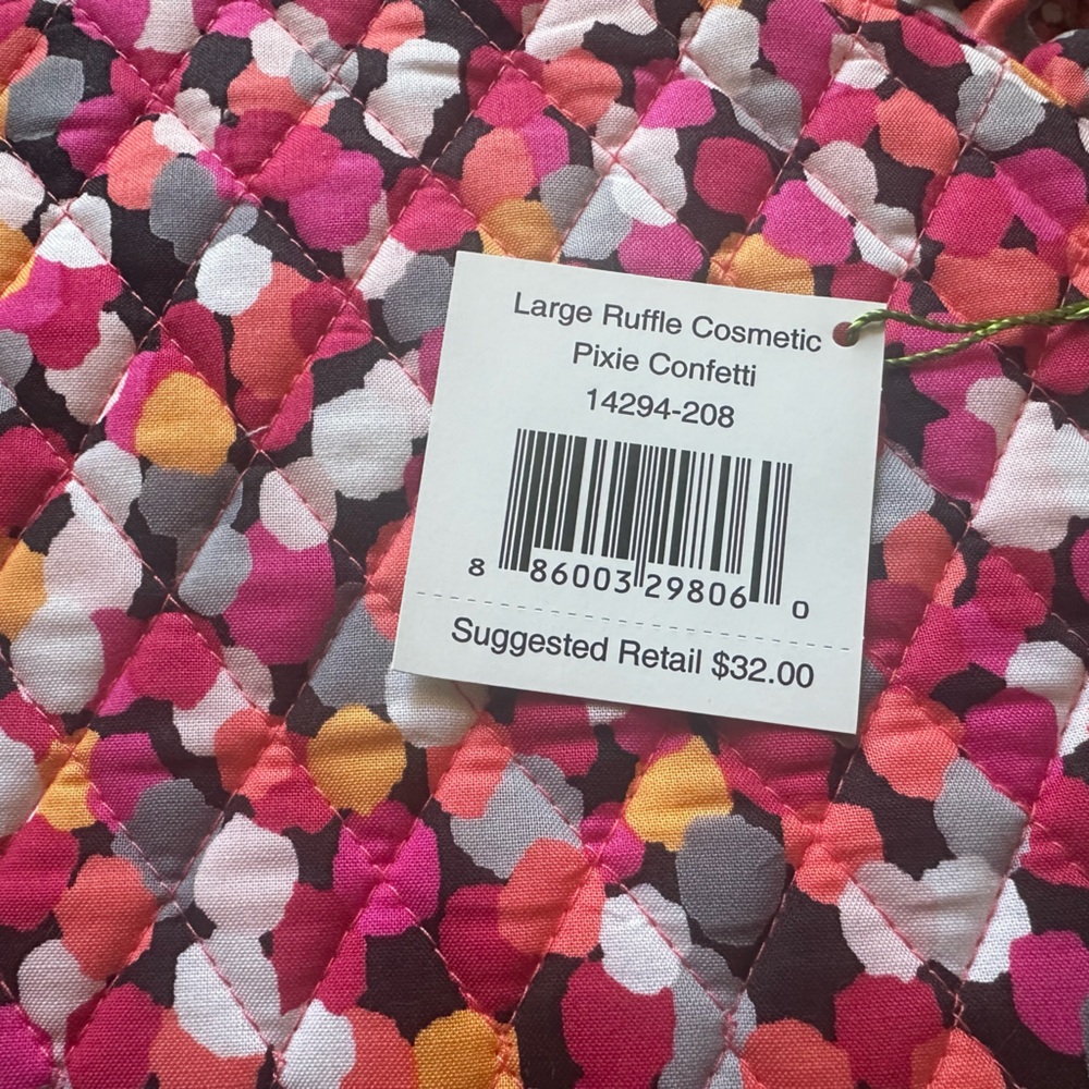 NWT Vera Bradley Large Ruffle Cosmetic Bag in Pixie Confetti - Picture 2 of 4